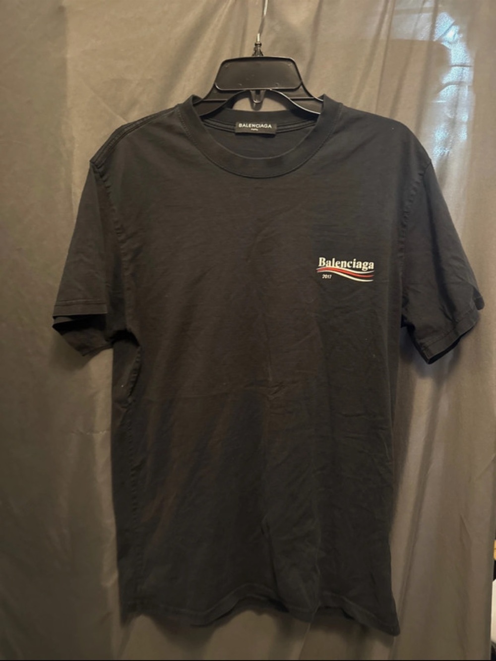 Balenciaga Black Short-Sleeve Logo Tee with Subtle Accent
